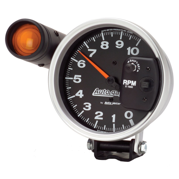 AUTO METER TACÓMETRO DE PEDESTAL DE 5", 0-10 000 RPM, LUZ DE CAMBIO, NEGRO, INDICADOR AUTOMÁTICO - Imagen 2