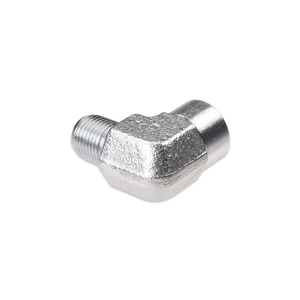 IAG Performance - Conector macho a hembra de 90 grados con rosca NPT de 1/8 de pulgada, chapado en zinc. - Imagen 2