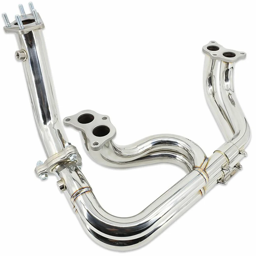 IAG Performance - Colector de escape de longitud igualitaria con conexión de 3 pernos y tubo de unión (uppipe) para WRX 02-14, STI 04-21, LGT 05-09 y FXT 04-08 - Imagen 3